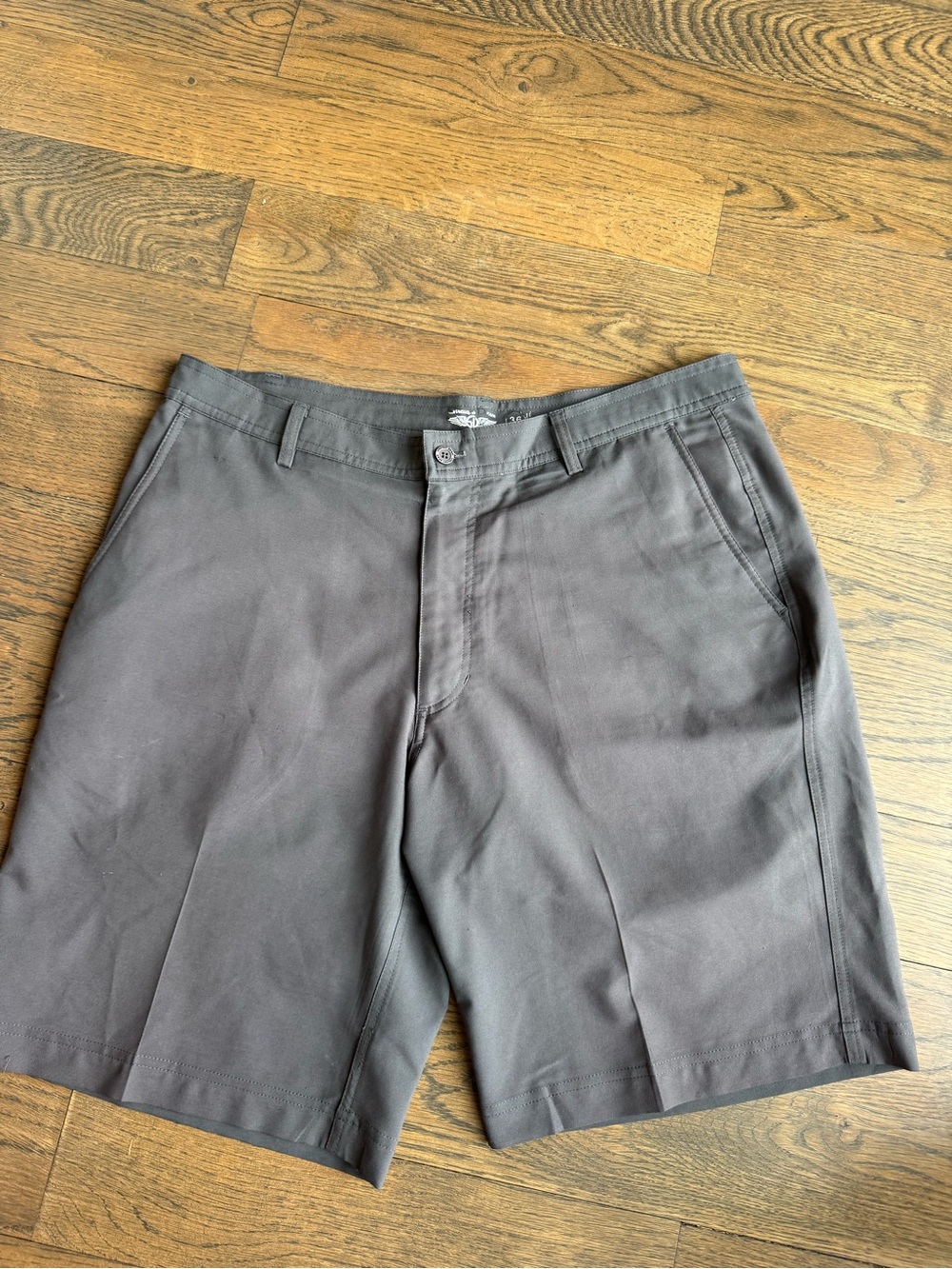 Men's Flat Front Gray Straight Down shorts